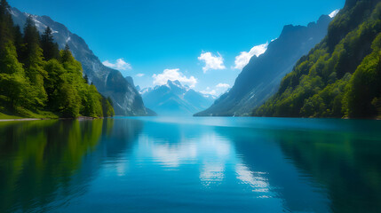 Body Water With Mountain The Background