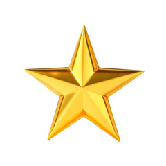 3d star gold isolate transparency background, PNG