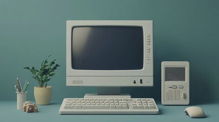 3D Computer Icon: High-Resolution Digital Graphic with Realistic Depth, Featuring a Modern Computer Display and Sleek Design on a White Background