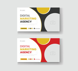 Corporate business and digital marketing youtube thumbnail or web banner template