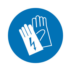 High voltage protection gloves must be worn sign