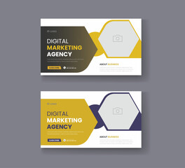 Corporate business and digital marketing youtube thumbnail or web banner template