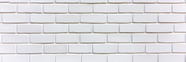 Obraz premium White brick wall texture background with copy space.