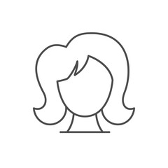 Woman wig line outline icon