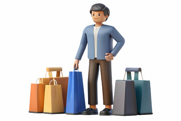 Flat Shopper Staring at Sale Signs concept as Candid shot of a shopper staring intently at sale signs in a store during Black Friday capturing the focus and determination to find the best deals of the