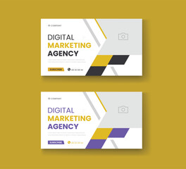 Corporate business and digital marketing youtube thumbnail or web banner template