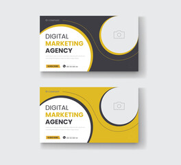 Corporate business and digital marketing youtube thumbnail or web banner template