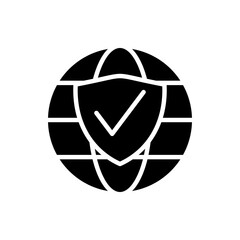 global network connected icon, internet connection security symbol. vector isolated on white background, simple and modern design.