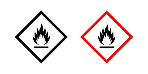 Flammable warning sign set