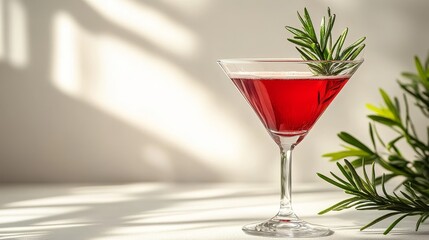 A visually appealing cocktail with a white background and minimalist style, highlighting its bright colors and refreshing ingredients, perfect for lifestyle, hotel, and beverage concepts.