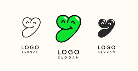 Playful cartoon letter Y with glossy, bubbly appearance, available in silhouette, contour, colored versions. Perfect for children's brand, entertainment company, creative studio. Vector illustration.