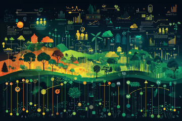 Obraz premium A Tapestry of Harmony: Nurturing Earth's Embrace - Generative AI