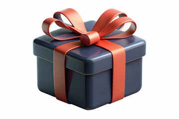 Gift Box with Ribbon Vector concept as Vector of a gift box with a ribbon wrapped around it isolated on a white background symbolizing Black Friday gift shopping with a festive and simple design. in  