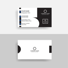 Fototapeta premium Black and white corporate business card design template , Creative and Clean Business Card Template.
