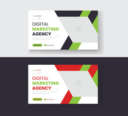 Corporate business and digital marketing youtube thumbnail or web banner template