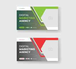 Corporate business and digital marketing youtube thumbnail or web banner template