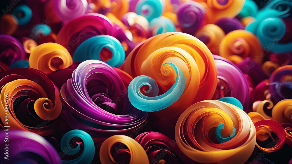 Poster vivid swirls of color blending seamlessly in a soft gradient