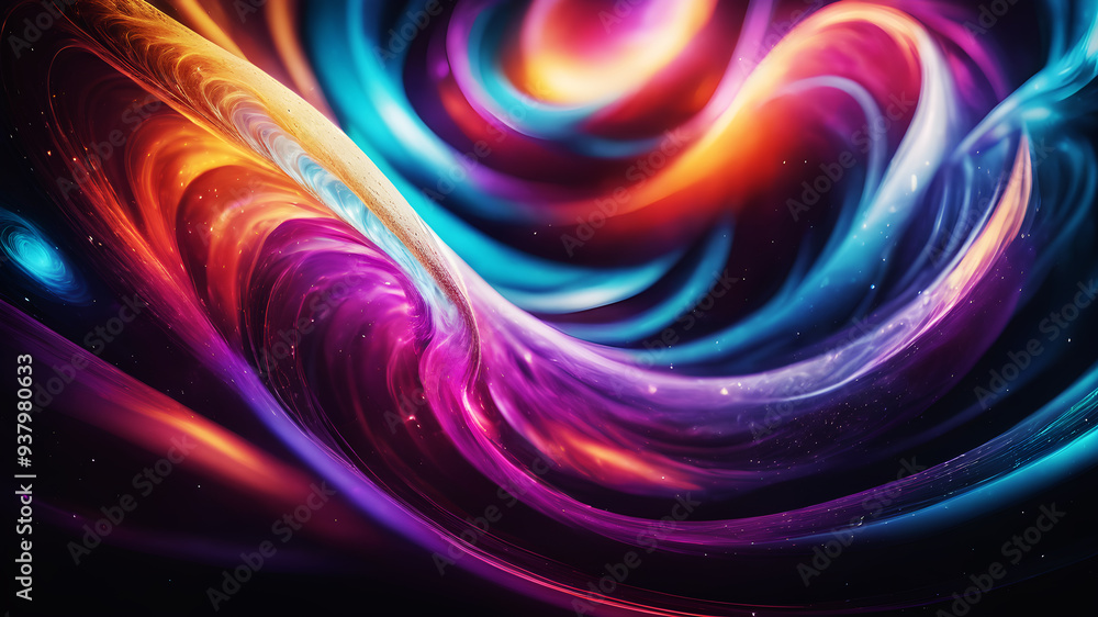 Poster vivid swirls of color blending seamlessly in a soft gradient