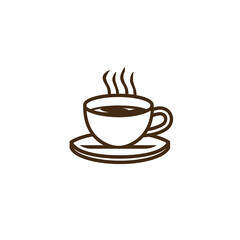 Obraz premium simple logo outline of a cup of coffee