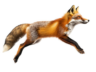 Fototapeta premium fox floating mid-air on isolated background 
