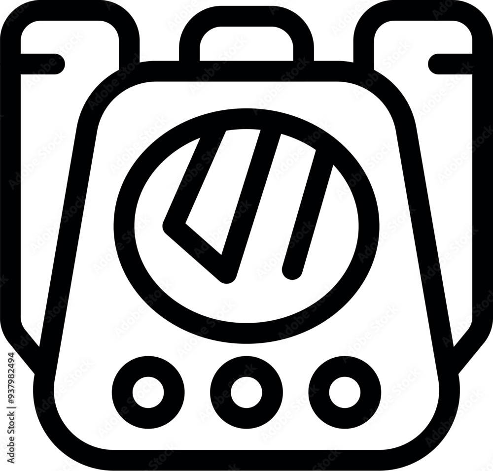 Poster simple icon of a metal detector with a large circular display showing the signal strength