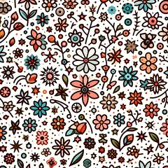 Seamless flower patterns for printing wrapper clothing textile as graphic resource