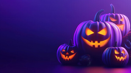 Superb Realistic halloween pumpkin collection