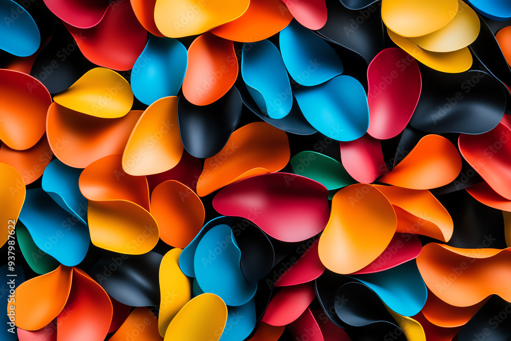Poster vibrant abstract background featuring an array of colorful organic shapes. perfect for creativity an