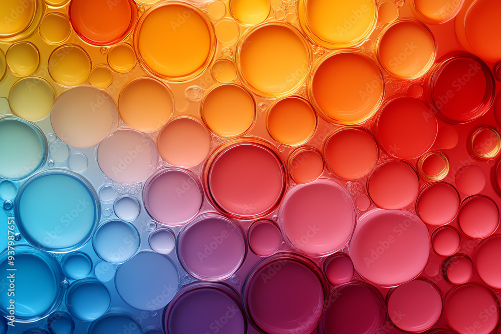 Poster vibrant abstract background featuring colorful bubbles in a gradient pattern, perfect for creative d