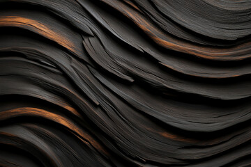 Textured black surface with flowing waves, showcasing depth and richness, perfect for backgrounds and abstract art.