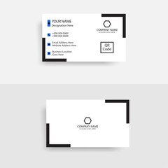 White and black modern creative business card design , horizontal simple clean template vector design, layout in rectangle size.