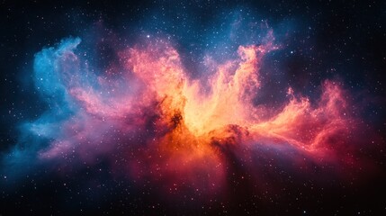 Fototapeta premium Cosmic Nebula: A Symphony of Color and Stars