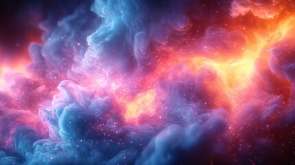 Fototapeta premium Abstract Nebula with Glowing Colors