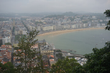 View of the town San Sebastian in Spain
