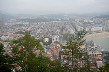 View of the town San Sebastian in Spain