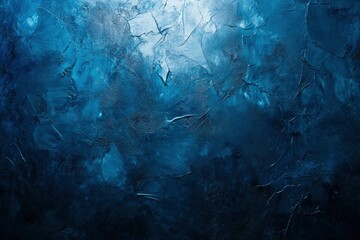 Blue Venetian plaster Wall Background with spotlight. Beautiful Abstract Dark Blue Decorative Stucco. Artistic Texture with Copy Space for design , ai