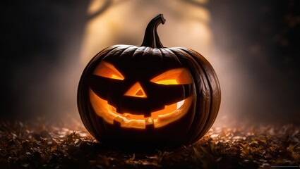 Glowing Jack-o'-lantern in the Dark