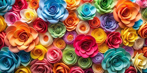 An enchanting backdrop of vibrant paper roses