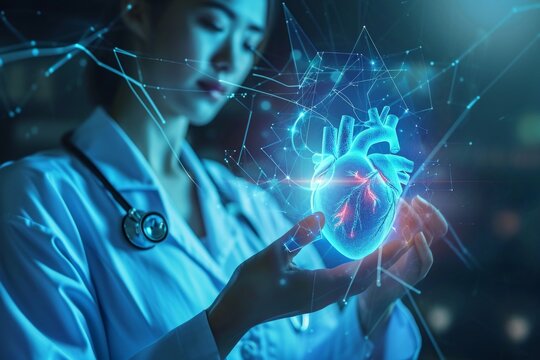 Heart rate, doctor with hologram for healthcare, Consulting, medicine
