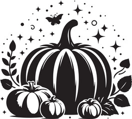 Best cute pumpkin  silhouette vector illustration
