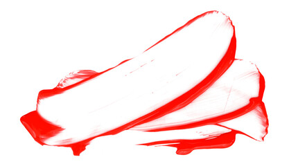 Separate broken red brush strokes on transparent background.