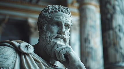 Stoic Greek Philosopher Thinking Man: Symbol of Stoicism and Philosophy
