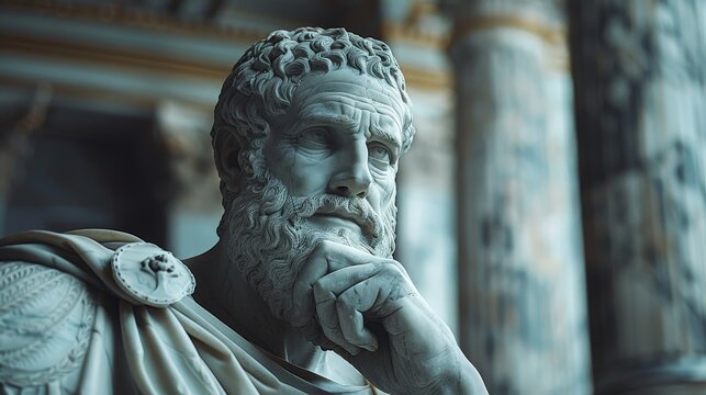 Stoic Greek Philosopher Thinking Man: Symbol of Stoicism and Philosophy