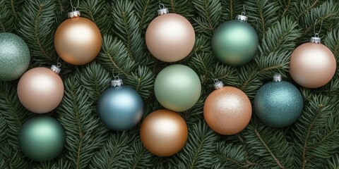 Colorful ornaments adorning a lush evergreen tree, reflecting the joy of family traditions and celebrations