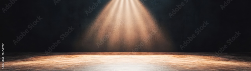 Poster a dramatic spotlight illuminates an empty stage, creating a sense of anticipation and ready for a ca