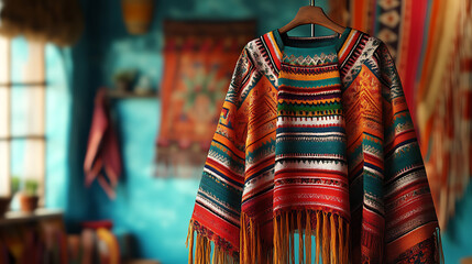 Obraz premium Mexican man sarape dress.
