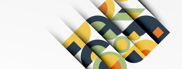 Geometric design abstract background - circles squares