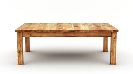 Realistic Table on White Background: Detailed Representation of a Modern Table with High-Definition Texture and Clean, Minimalist Setting