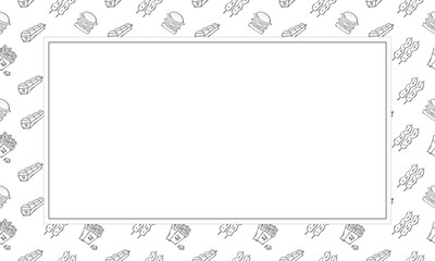 food and beverage frame in doodle style frame background