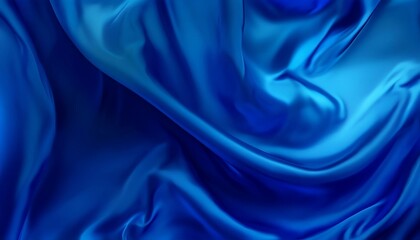 Fototapeta premium Vibrant Blue Silk Fabric Waves - Luxurious Flowing Textile Background for Fashion and Interior Design Projects
